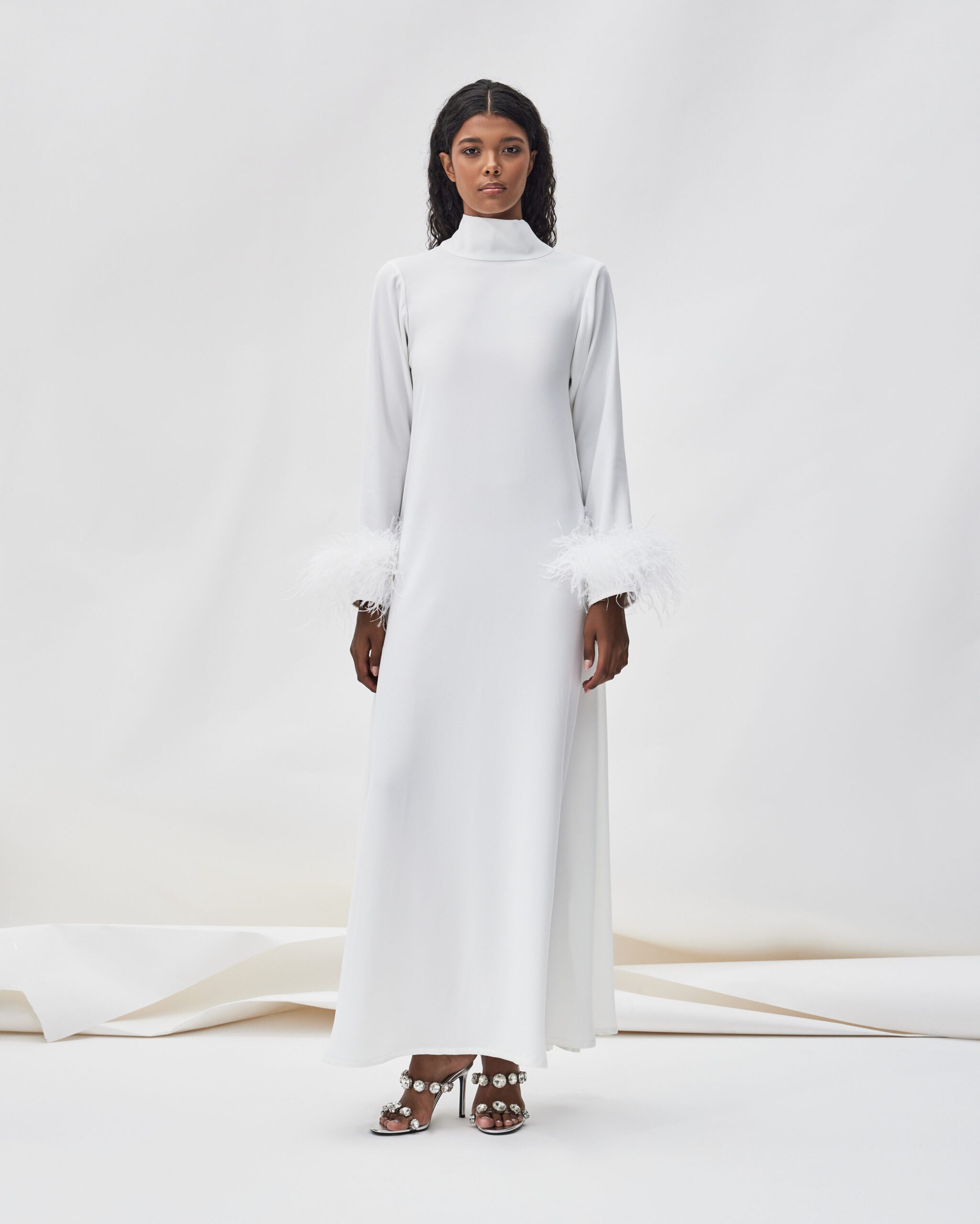 white Feather Dress