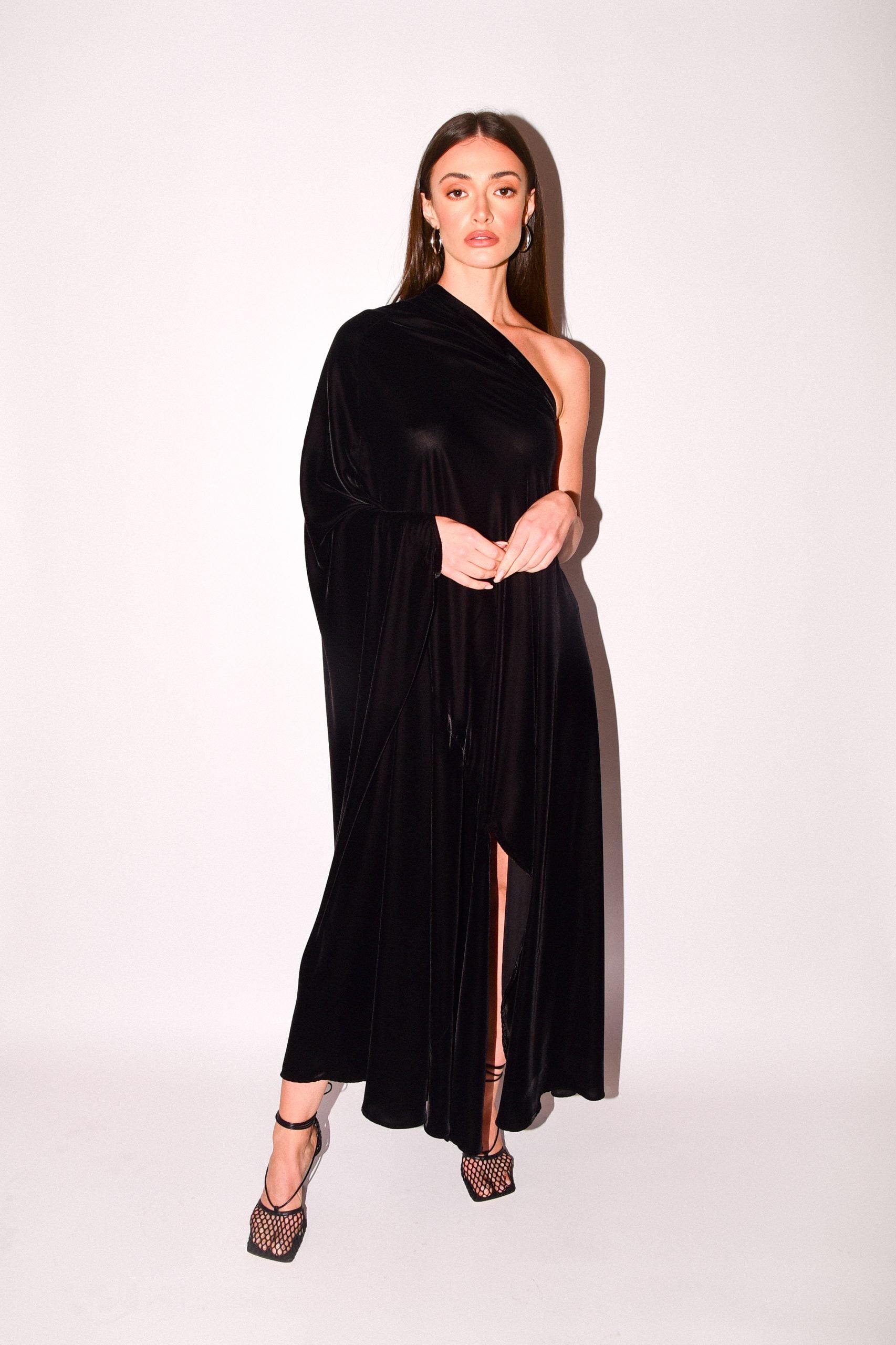 Velvet One Shoulder Dress