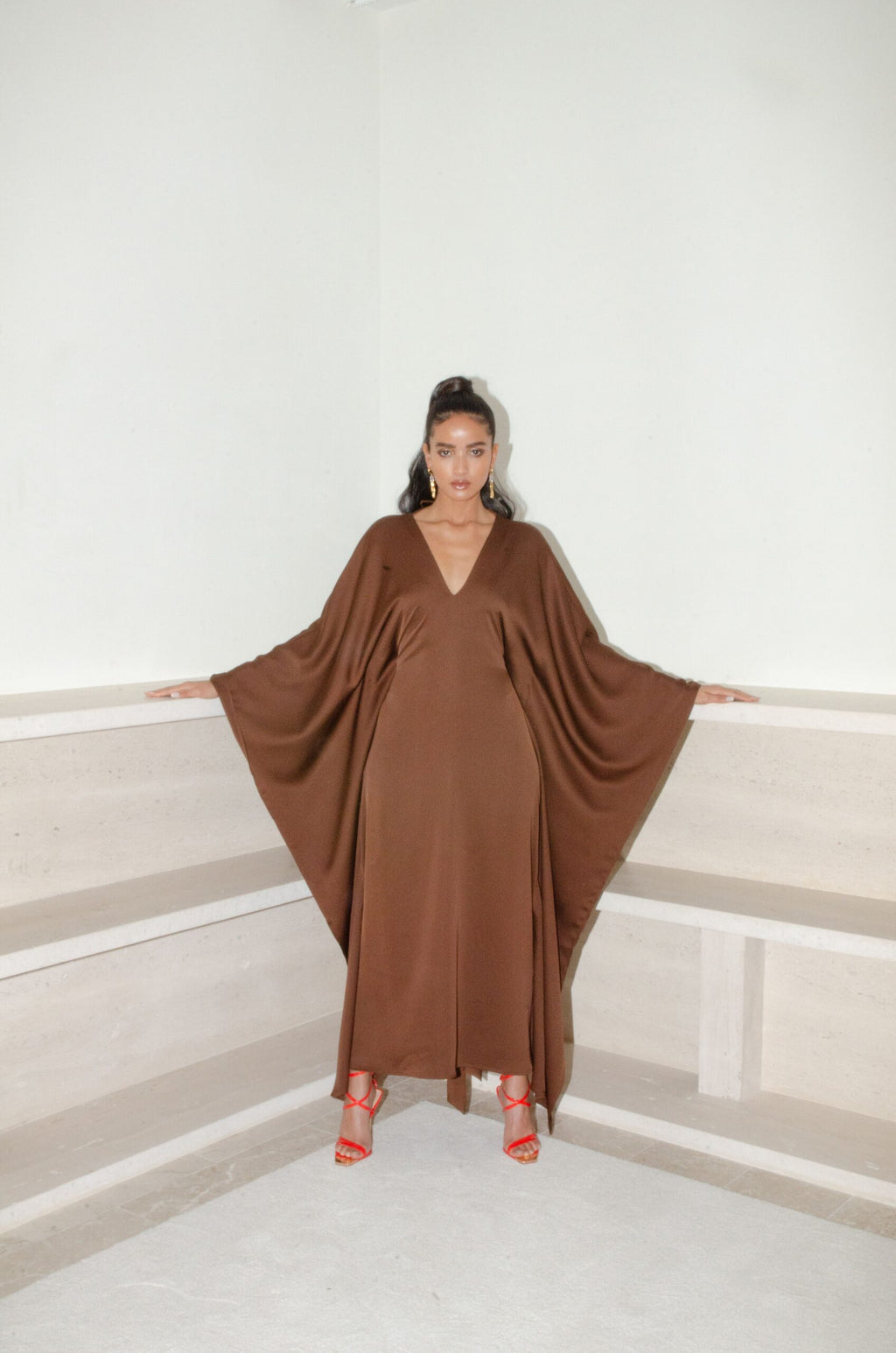 Silk Low Neck Kaftan