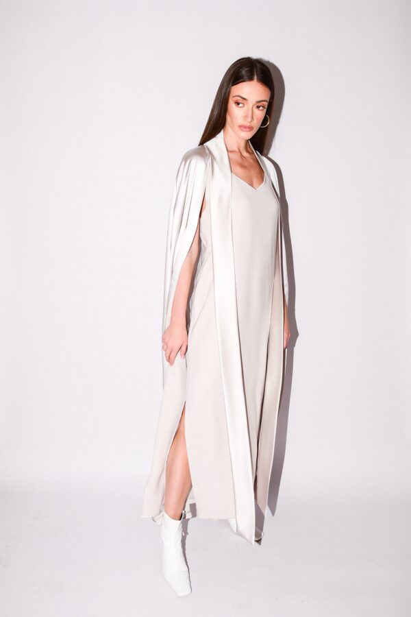 Silk Cape Dress - Image 4